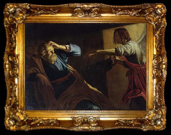framed  Gerard van Honthorst St Peter Released from Prison. At the Staatliche Museen, Berlin., ta009-2